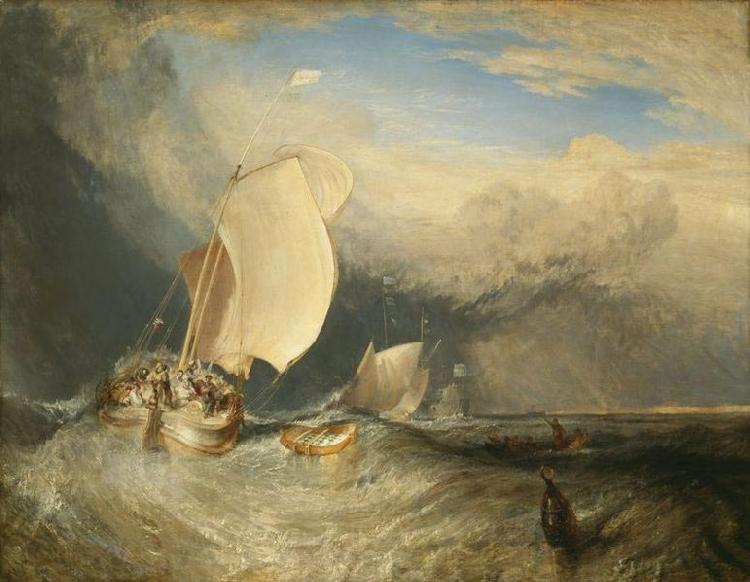 Joseph Mallord William Turner Fishing Boats with Hucksters Bargaining for Fish France oil painting art